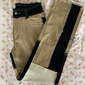 Patchwork Straight Leg Pant